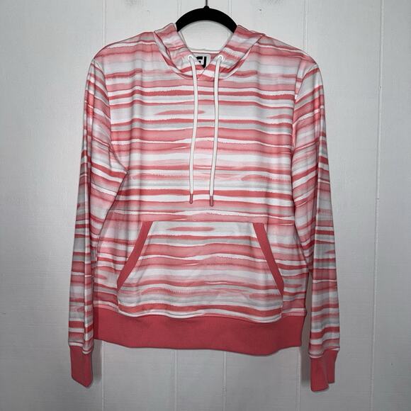 FootJoy Tops - Footjoy Women’s Watercolor Pullover Golf Hoodie Bright Coral Size Medium